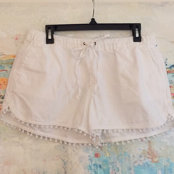 J. Crew Pants - J. Crew Linen/Cotton Shorts Pom Pom Fringe Pockets
